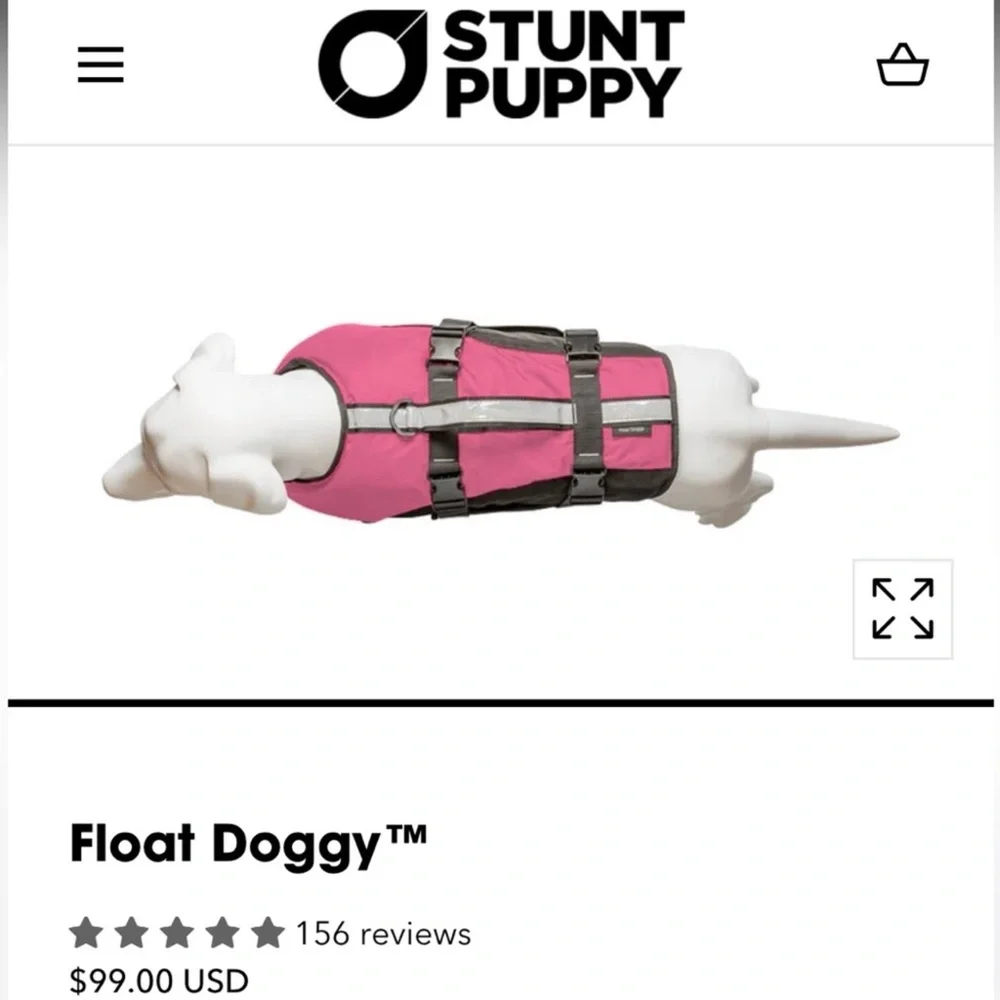 NWT Stunt Puppy Pink Life Jacket, L